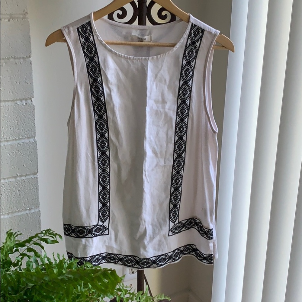 Madewell Embroidered Linen Top
